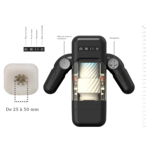 Euroxtrem - Masturbateur automatique avec manette confort euroxtrem detail technique masturbateur