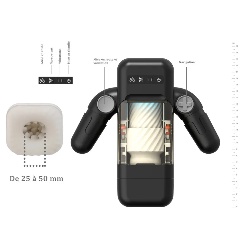 euroxtrem detail technique masturbateur Euroxtrem - Masturbateur automatique avec manette confort euroxtrem detail technique masturbateur